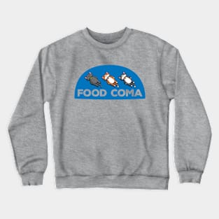 Sleepy Cartoon Cats in the Food Coma - version for the light bg Crewneck Sweatshirt